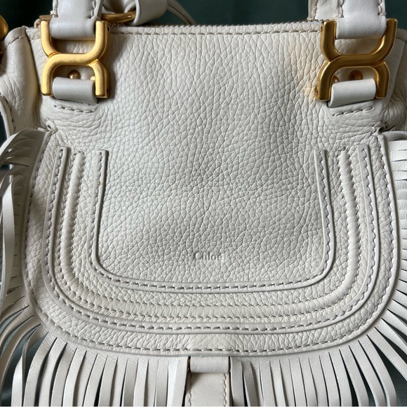PERFECT FOR RODEO 🤠 Chloe Ivory Leather Fringe Mini Marcie Bag - Special Edition - Picture 4 of 16